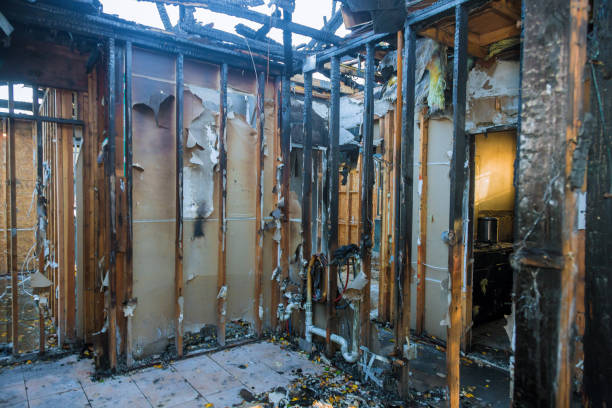Professional Fire Damage Restoration technician working in Mecca, CA